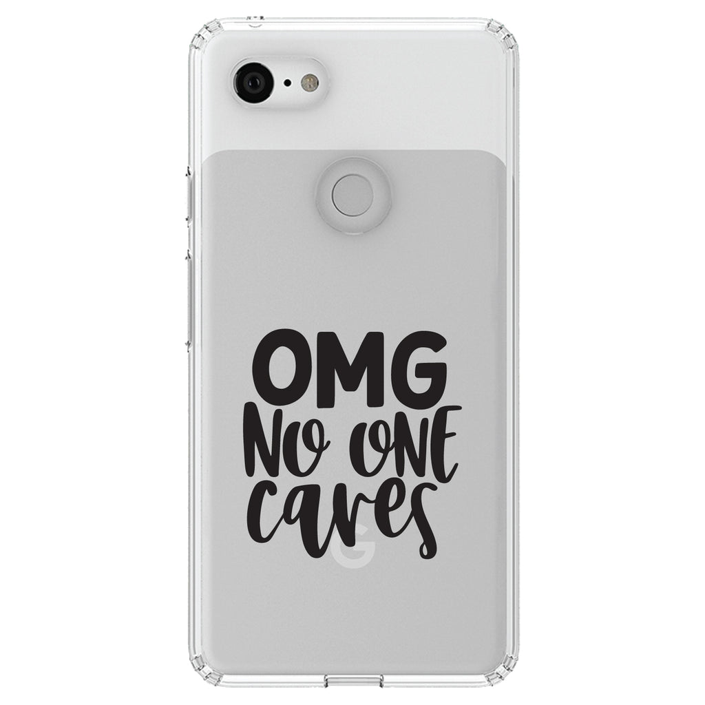 OMG No One Cares, Black Clear Shockproof iPhone Case, view 22