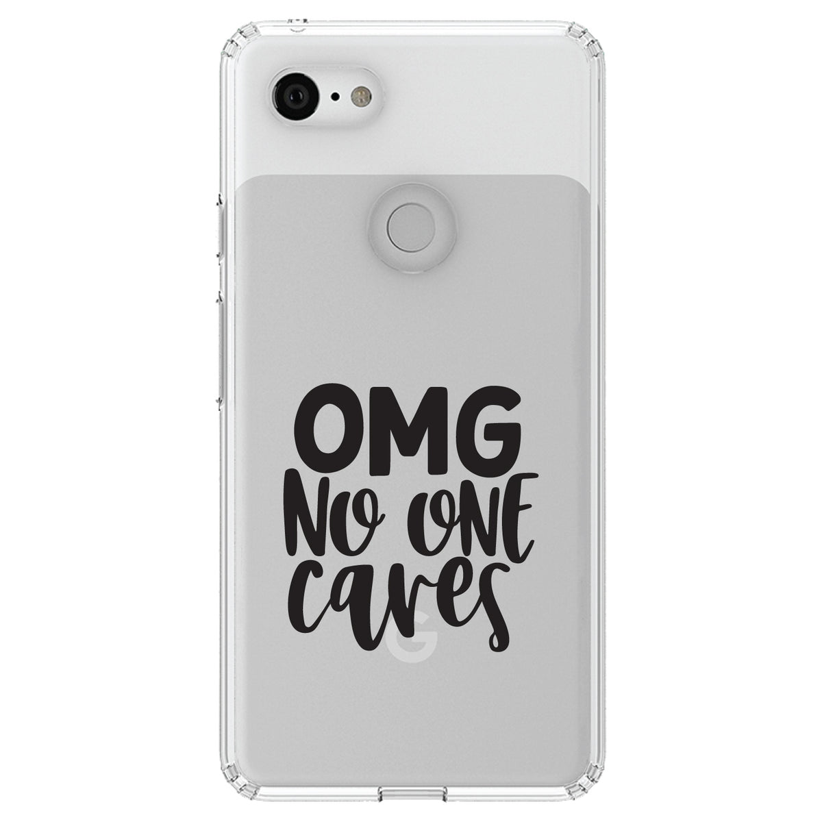 OMG No One Cares, Black Clear Shockproof iPhone Case, view 22