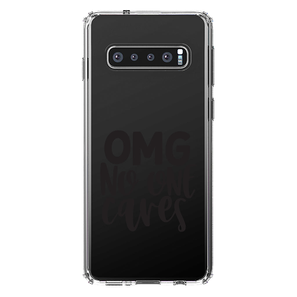 OMG No One Cares, Black Clear Shockproof iPhone Case, view 17