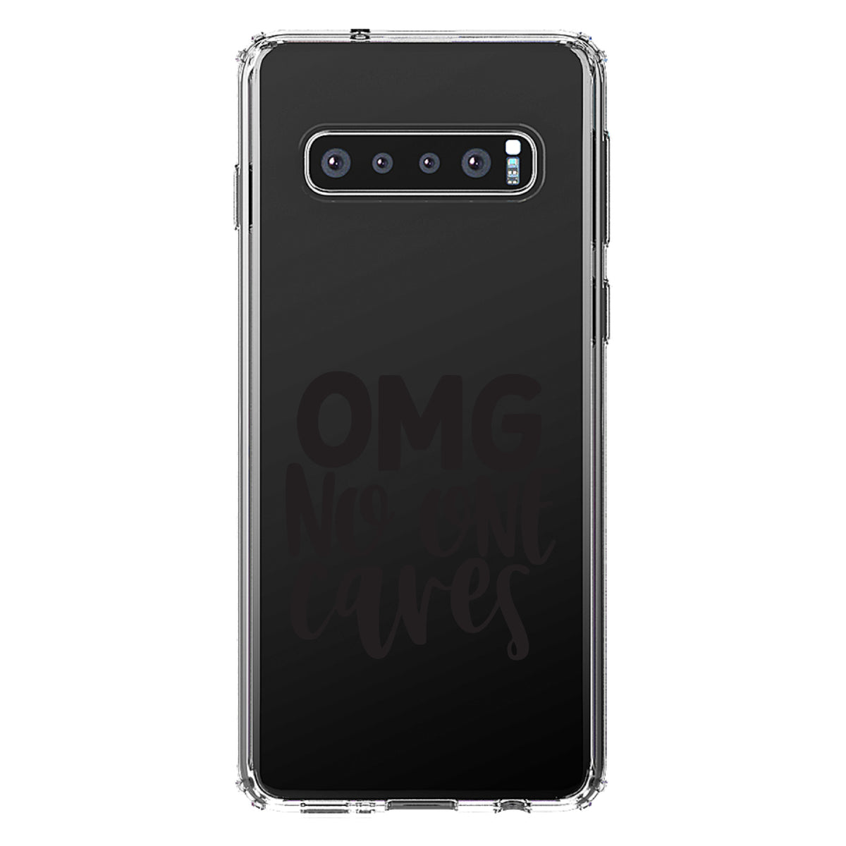 OMG No One Cares, Black Clear Shockproof iPhone Case, view 17