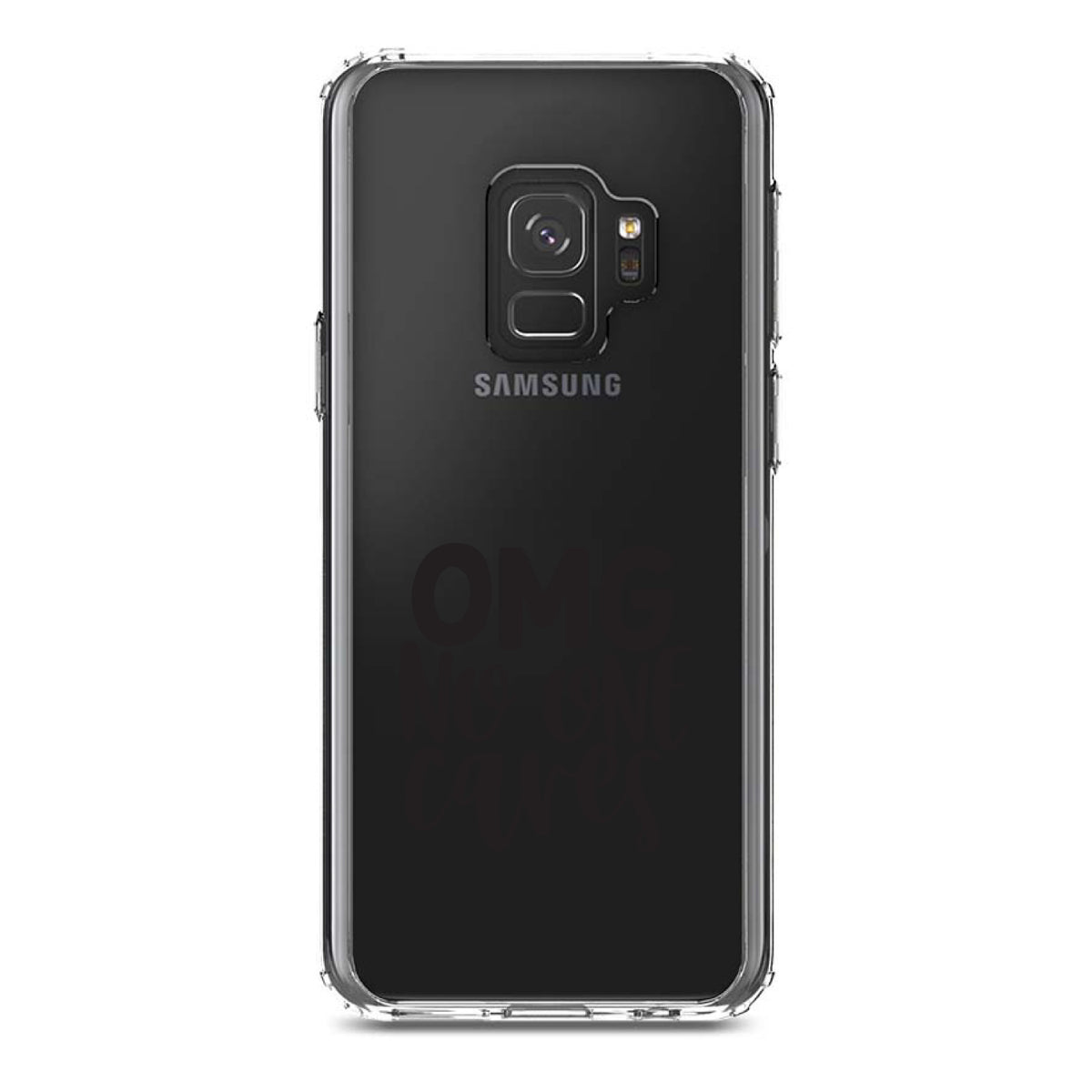 OMG No One Cares, Black Clear Shockproof iPhone Case, view 19
