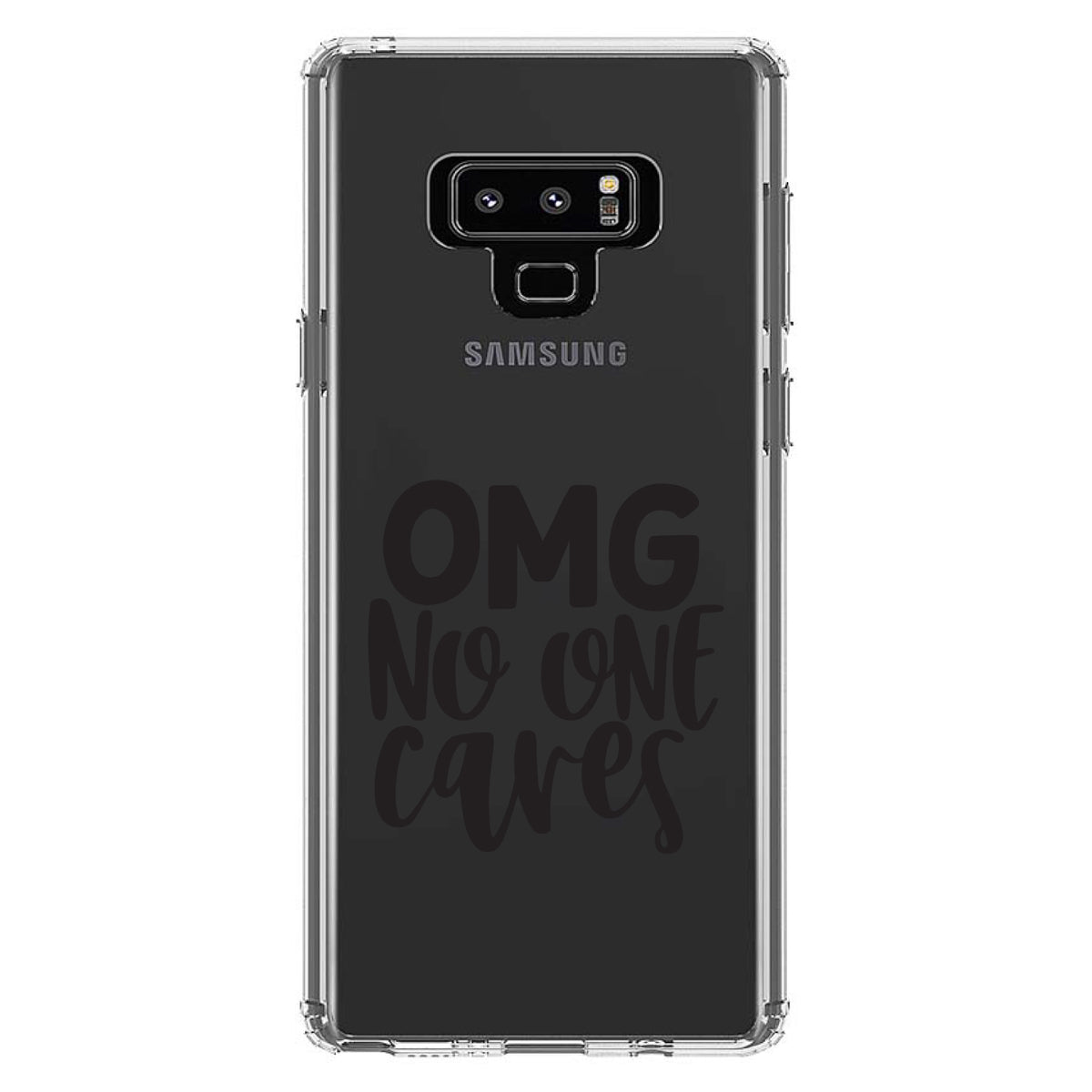 OMG No One Cares, Black Clear Shockproof iPhone Case, view 11