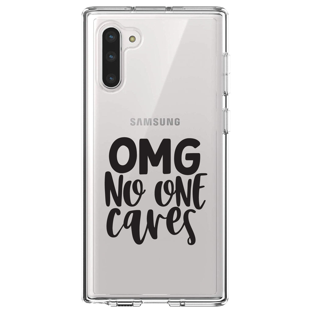 OMG No One Cares, Black Clear Shockproof iPhone Case, view 9