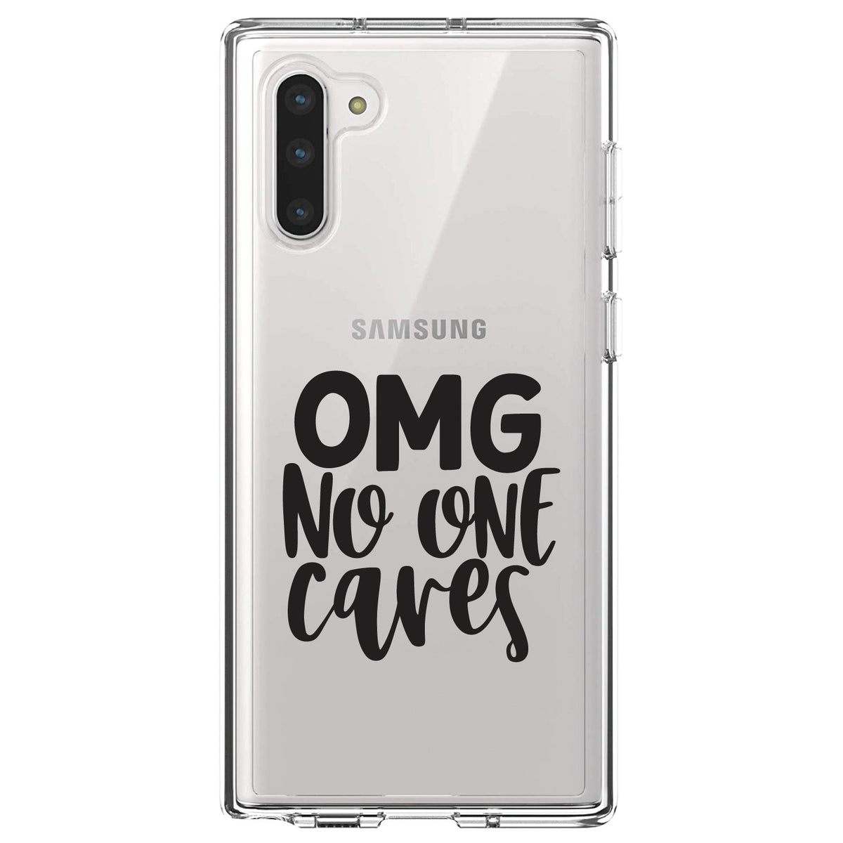 OMG No One Cares, Black Clear Shockproof iPhone Case, view 9