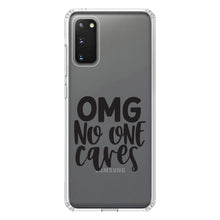 DistinctInk® Clear Shockproof Hybrid Case for Apple iPhone / Samsung Galaxy / Google Pixel - OMG No One Cares - Black