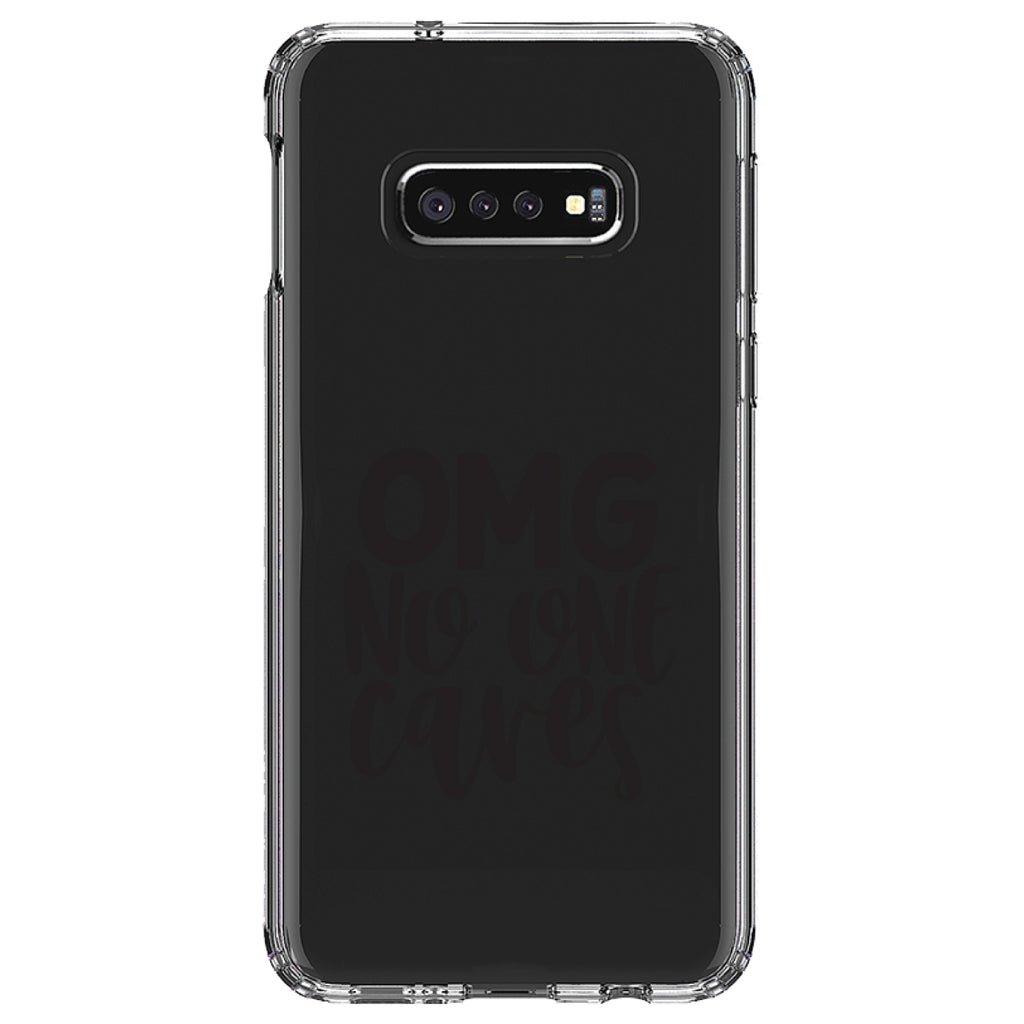 OMG No One Cares, Black Clear Shockproof iPhone Case, view 18