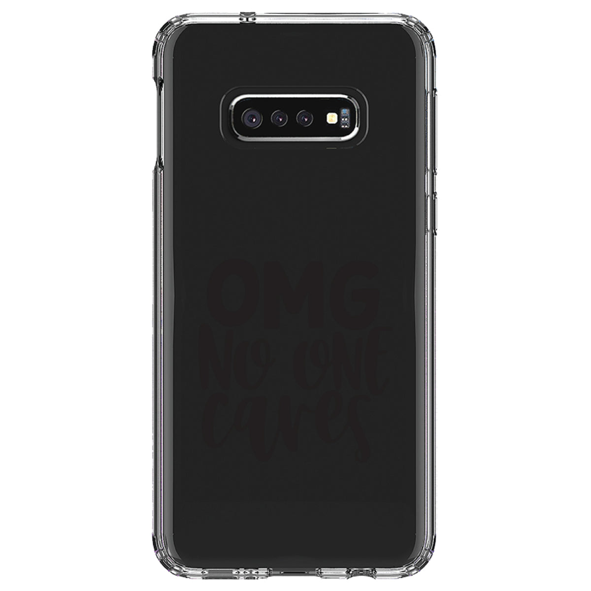 OMG No One Cares, Black Clear Shockproof iPhone Case, view 18
