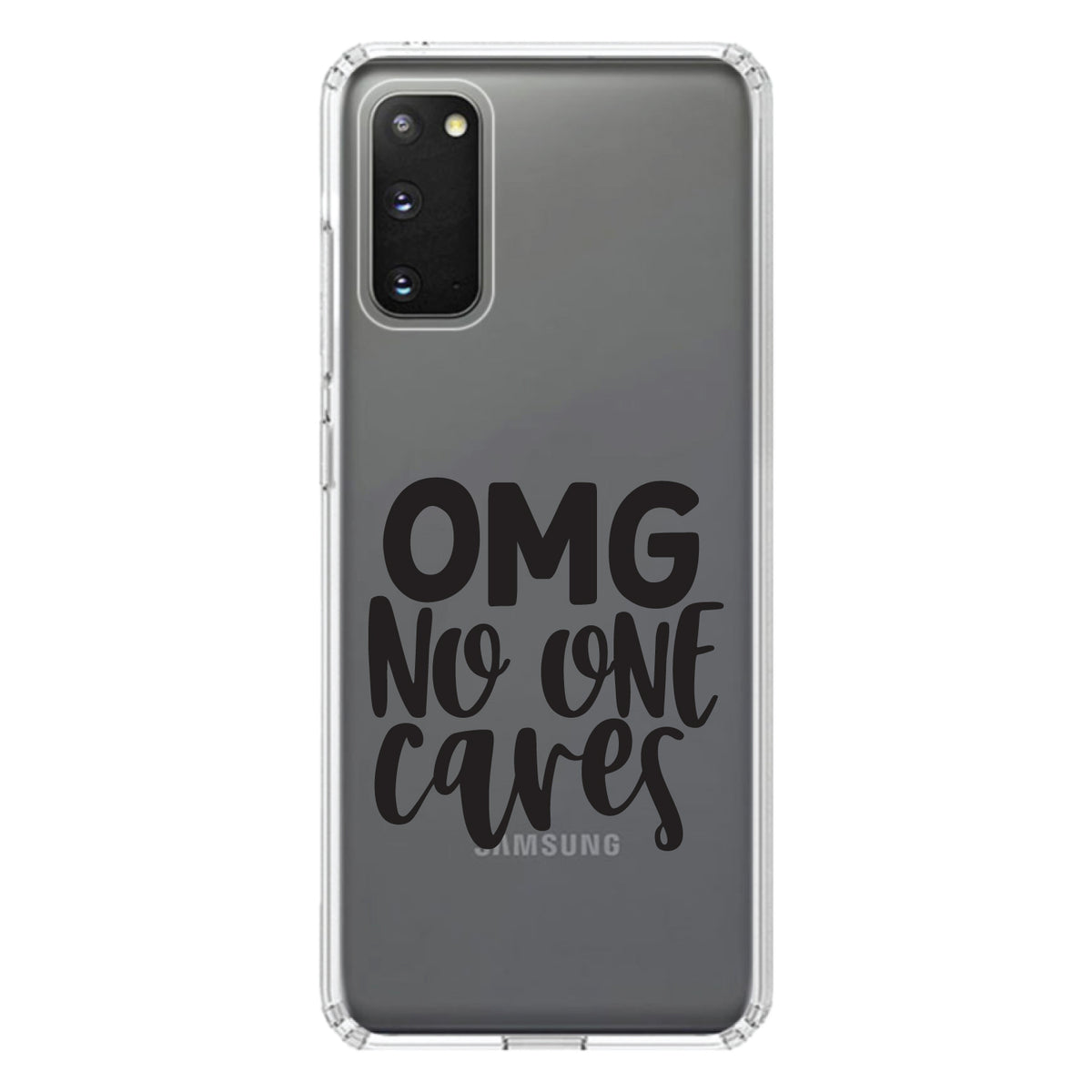 OMG No One Cares, Black Clear Shockproof iPhone Case, view 14