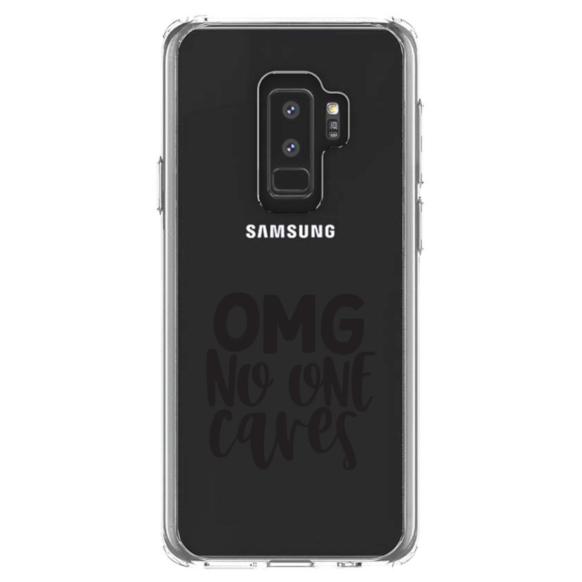OMG No One Cares, Black Clear Shockproof iPhone Case, view 20