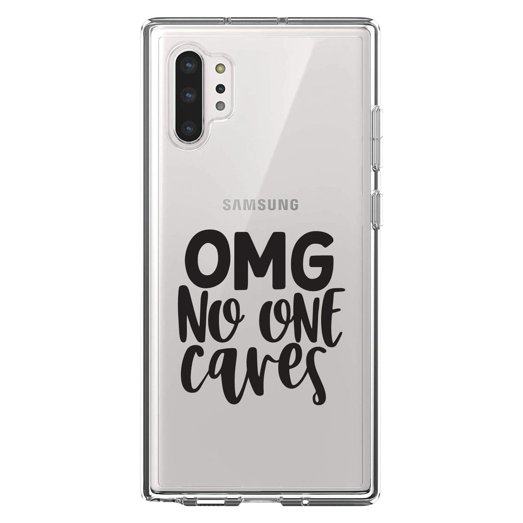OMG No One Cares, Black Clear Shockproof iPhone Case, view 10