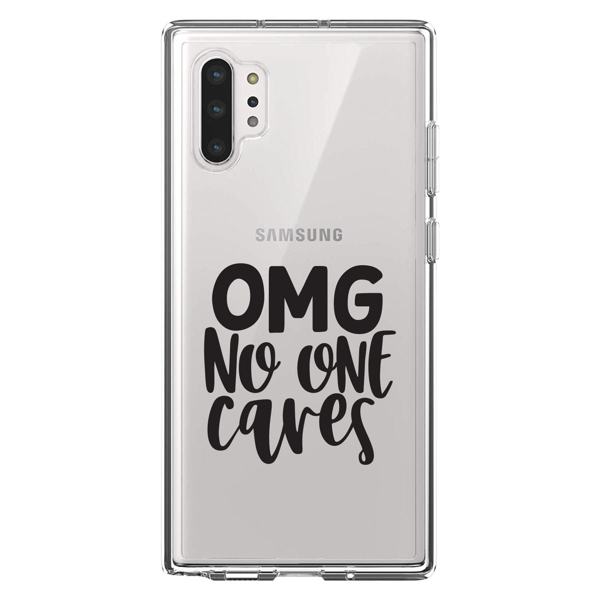 OMG No One Cares, Black Clear Shockproof iPhone Case, view 10