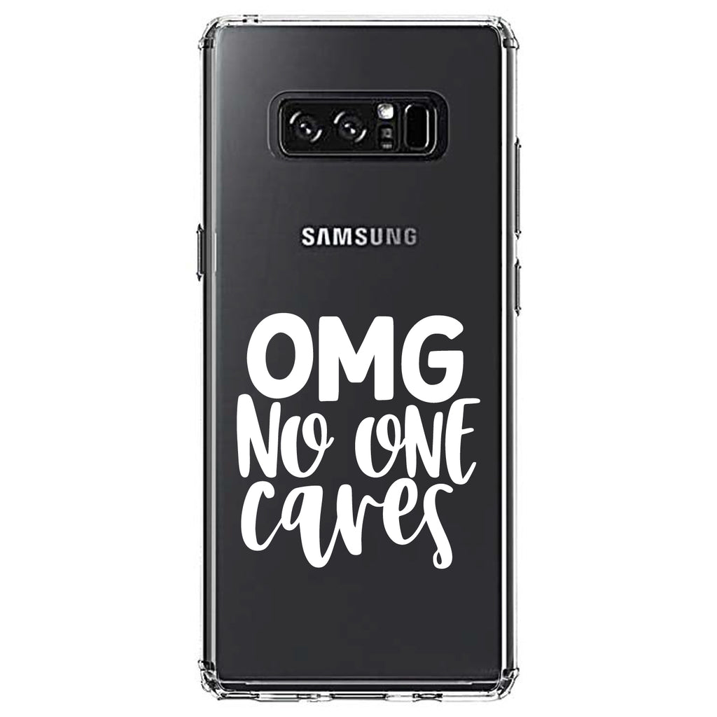 OMG No One Cares, White Clear Shockproof iPhone Case, view 12
