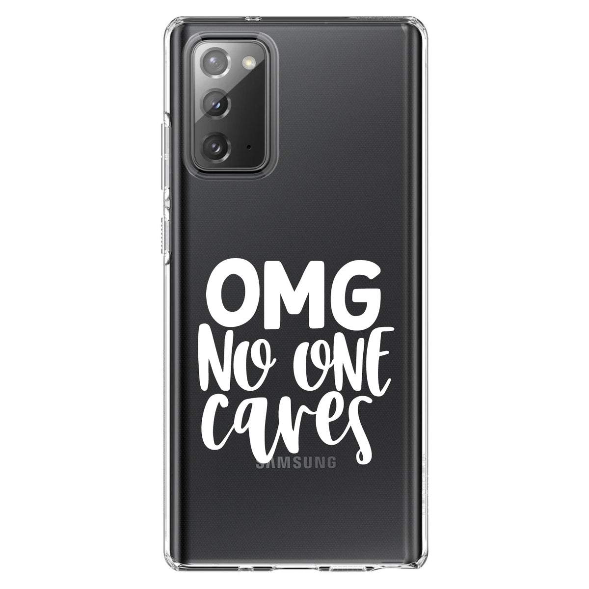 OMG No One Cares, White Clear Shockproof iPhone Case, view 7