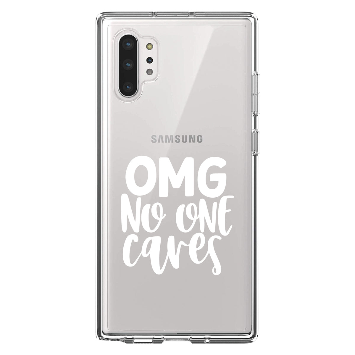 OMG No One Cares, White Clear Shockproof iPhone Case, view 10