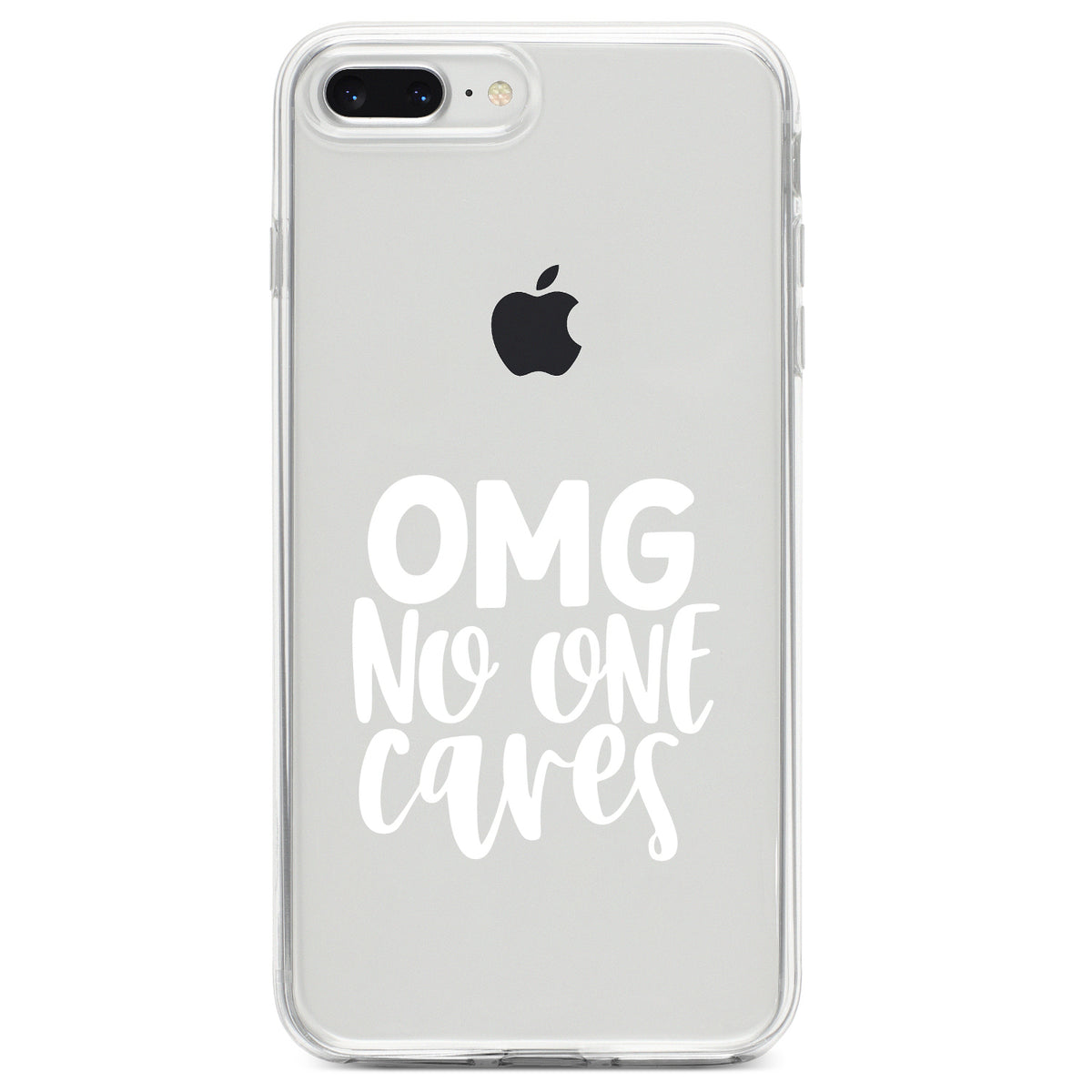 OMG No One Cares, White Clear Shockproof iPhone Case, view 6