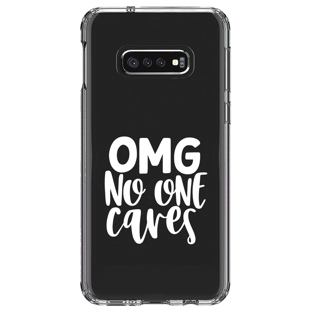 OMG No One Cares, White Clear Shockproof iPhone Case, view 18