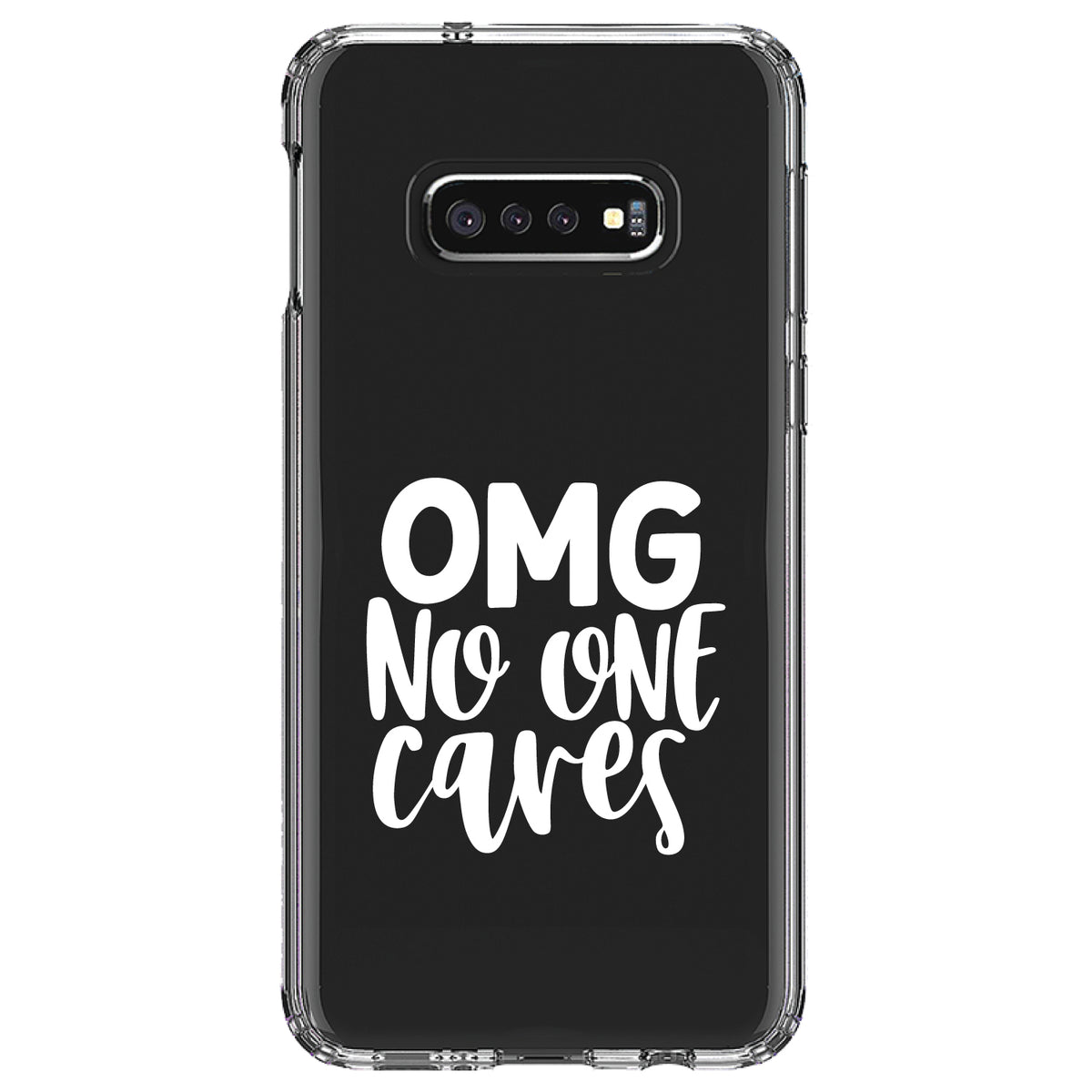 OMG No One Cares, White Clear Shockproof iPhone Case, view 18