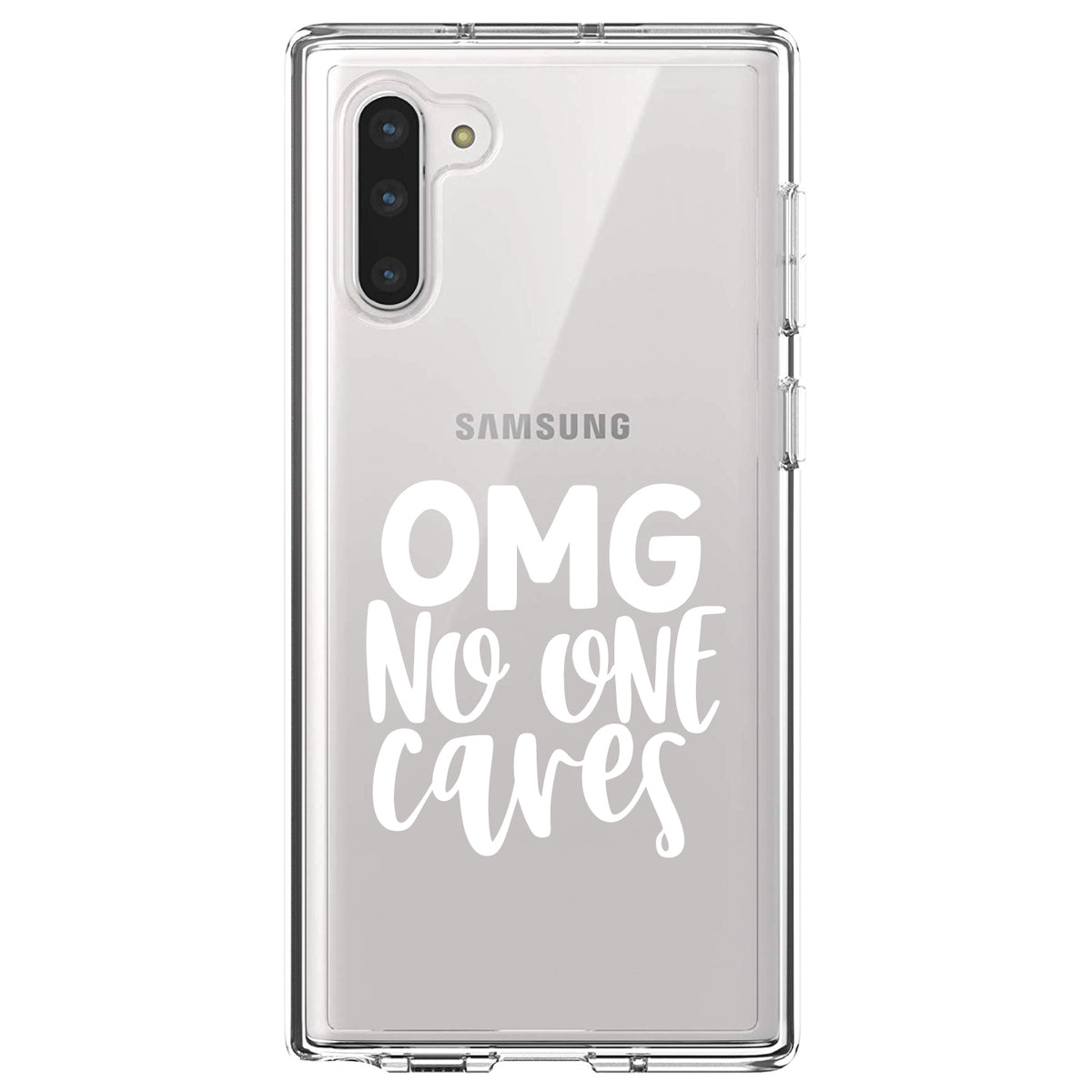 OMG No One Cares, White Clear Shockproof iPhone Case, view 9