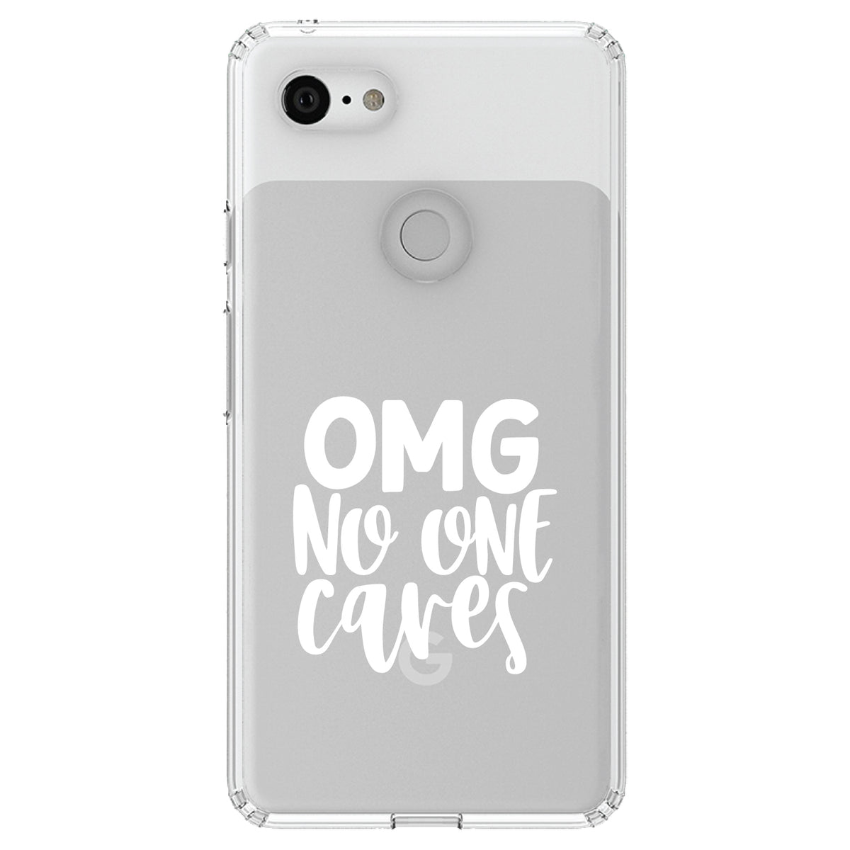 OMG No One Cares, White Clear Shockproof iPhone Case, view 21