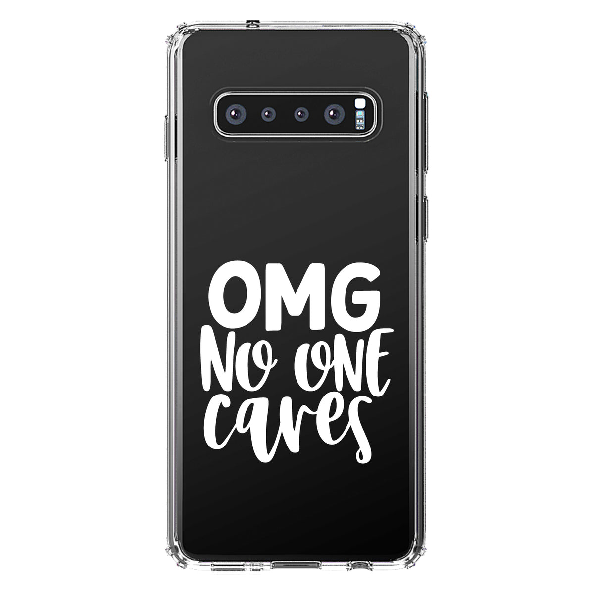 OMG No One Cares, White Clear Shockproof iPhone Case, view 17