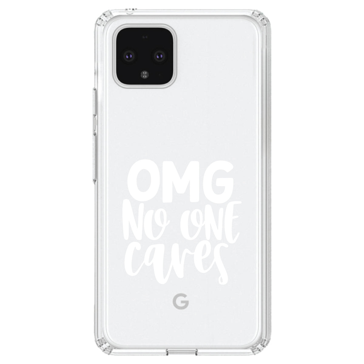 OMG No One Cares, White Clear Shockproof iPhone Case, view 24