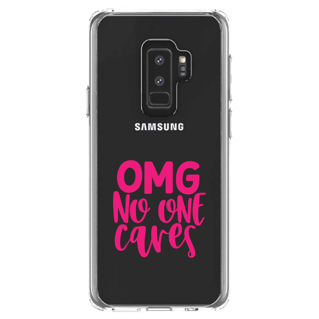 OMG No One Cares, Hot Pink Clear Shockproof iPhone Case, view 20