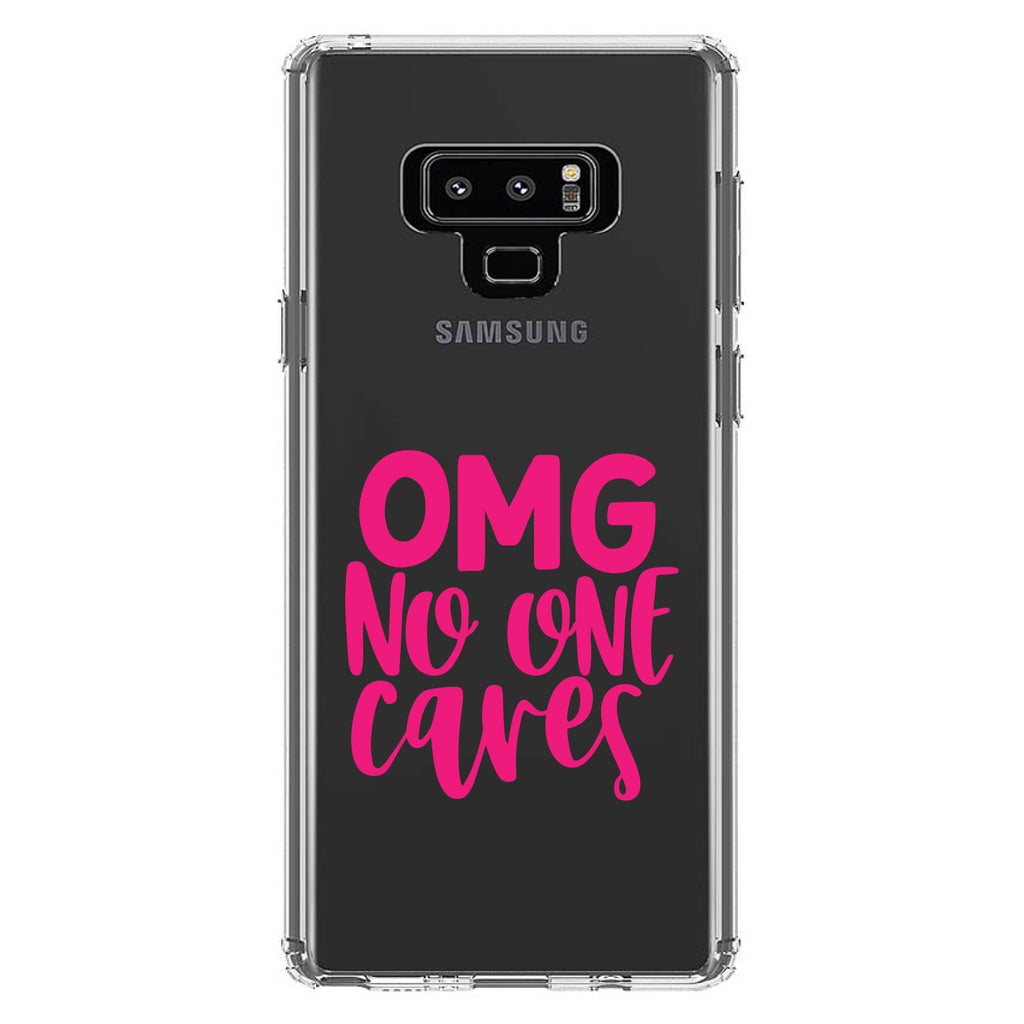 OMG No One Cares, Hot Pink Clear Shockproof iPhone Case, view 11