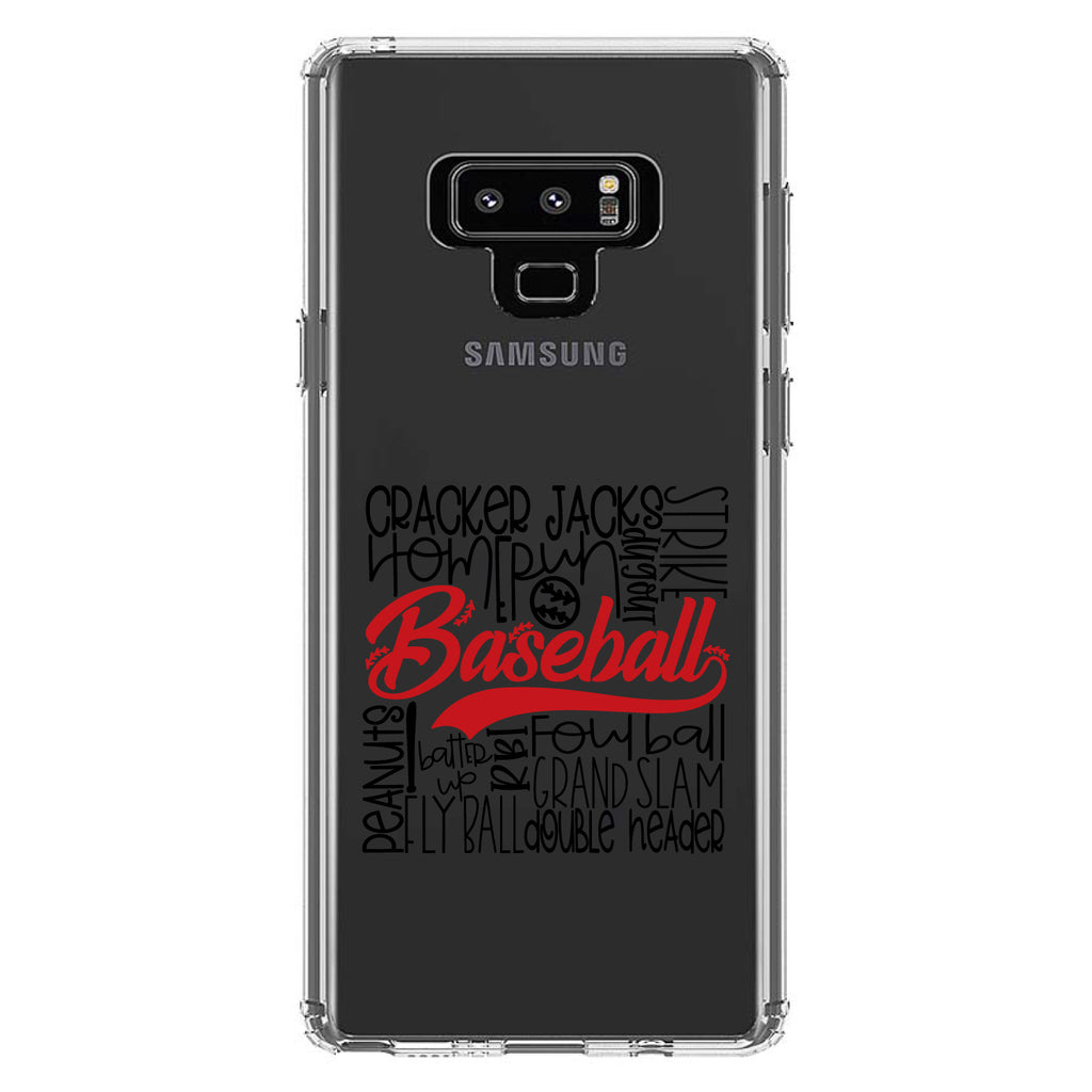 Baseball Word Art, Black & Red Clear Shockproof iPhone Case, view 11
