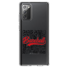 DistinctInk® Clear Shockproof Hybrid Case for Apple iPhone / Samsung Galaxy / Google Pixel - Baseball Word Art - Black & Red