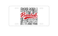 Custom Aluminum Decorative Vanity Front License Plate - Baseball Word Art - Black & Red