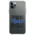 Baseball Word Art, Black & Blue Clear Shockproof iPhone Case
