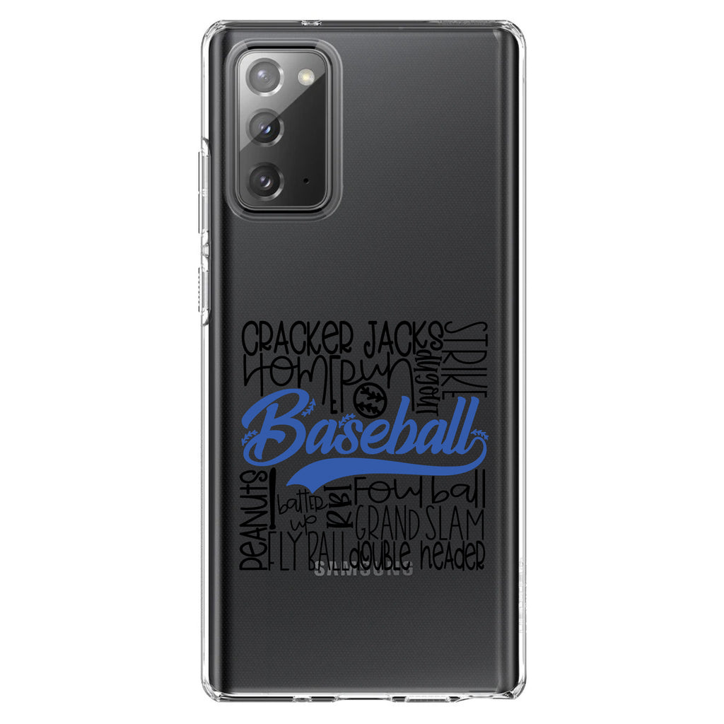Baseball Word Art, Black & Blue Clear Shockproof iPhone Case, view 8