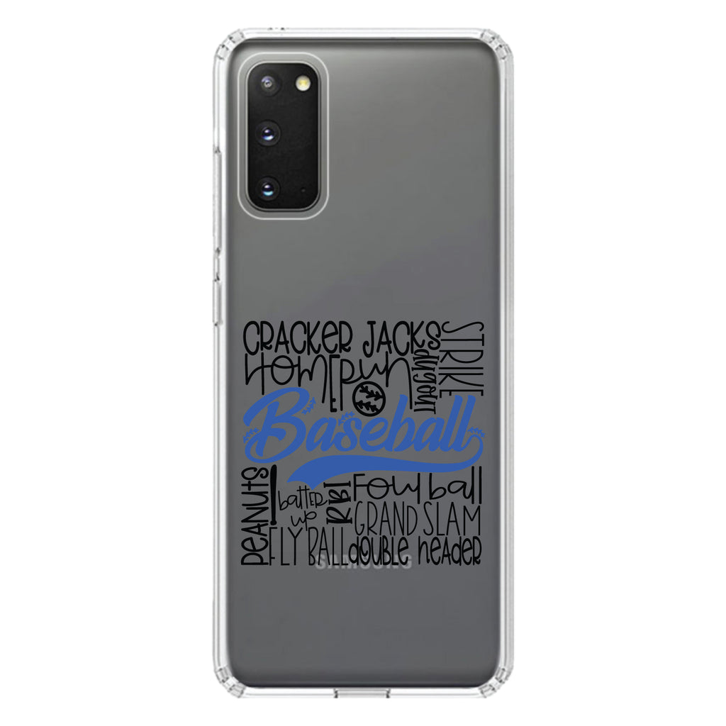 Baseball Word Art, Black & Blue Clear Shockproof iPhone Case, view 14