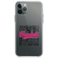 Baseball Word Art, Black & Pink Clear Shockproof iPhone Case