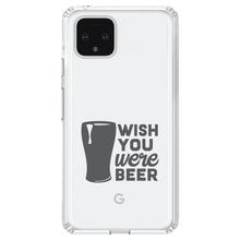 DistinctInk® Clear Shockproof Hybrid Case for Apple iPhone / Samsung Galaxy / Google Pixel - Wish You Were BEER