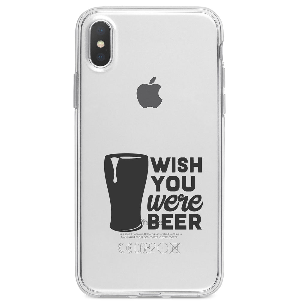 Wish You Were BEER Clear Shockproof iPhone Case, view 2