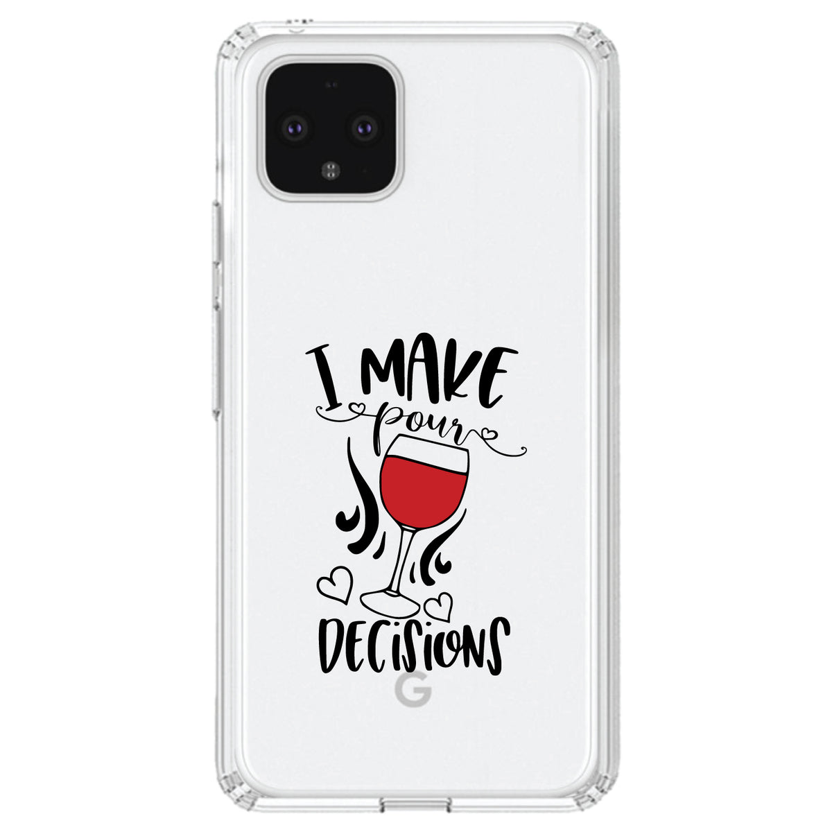 I Make POUR Decisions, Wine Clear Shockproof iPhone Case, view 24