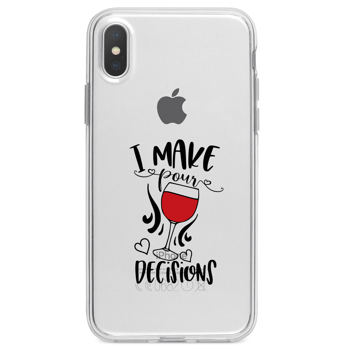 I Make POUR Decisions, Wine Clear Shockproof iPhone Case, view 2
