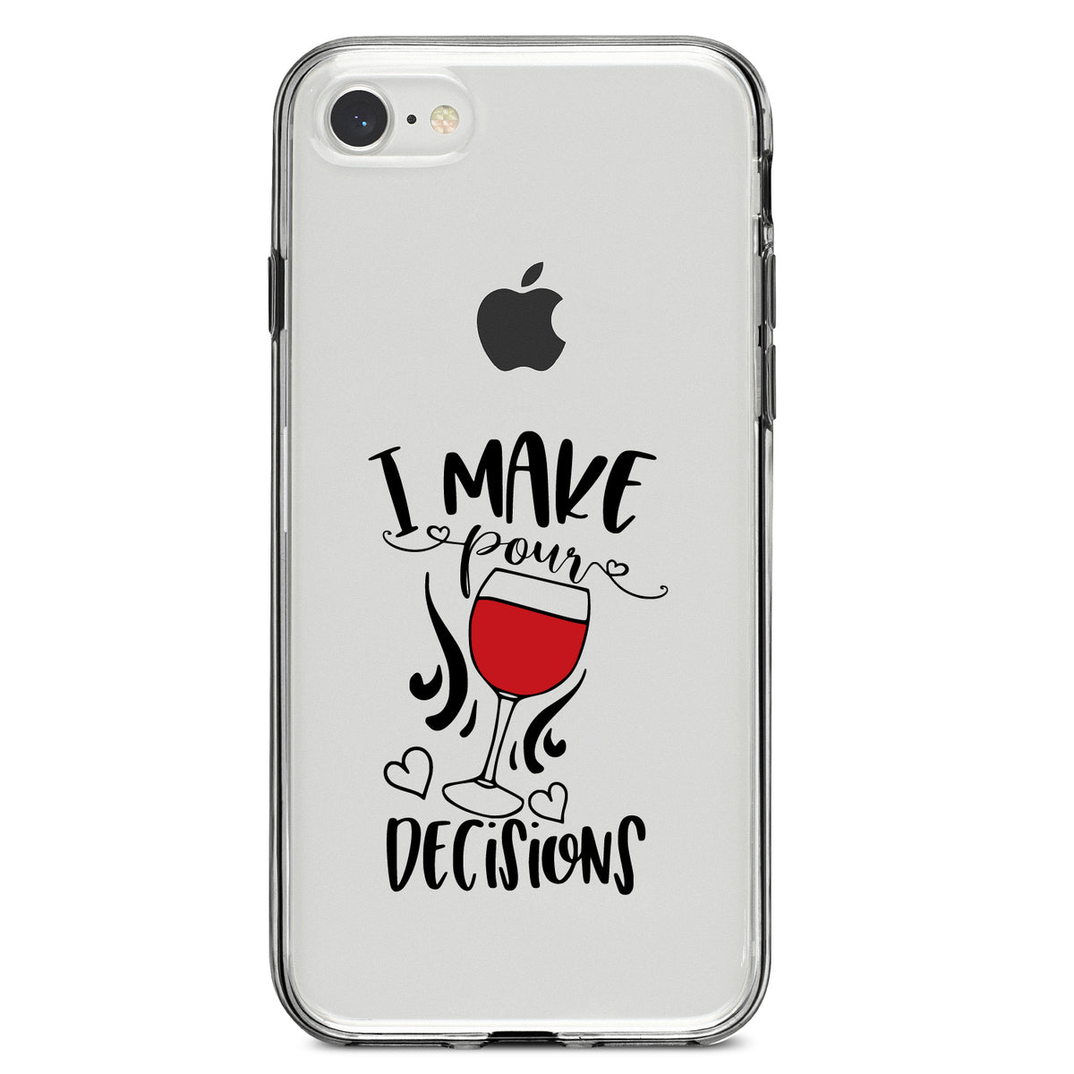 I Make POUR Decisions, Wine Clear Shockproof iPhone Case, view 5