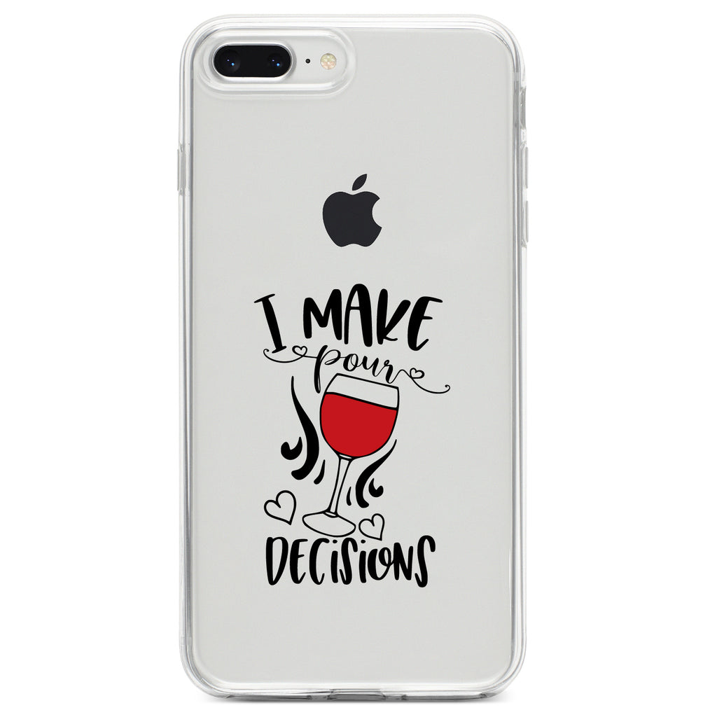I Make POUR Decisions, Wine Clear Shockproof iPhone Case, view 6