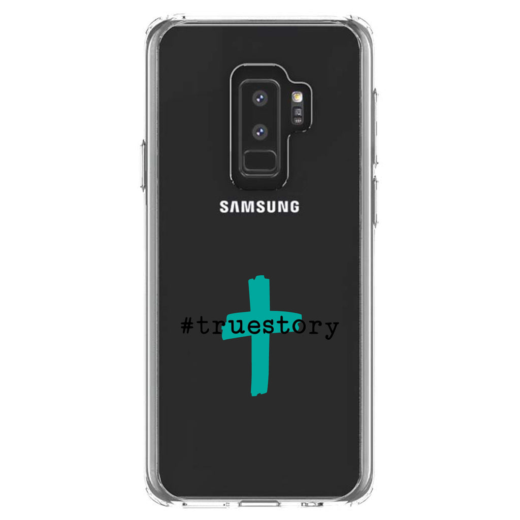 #truestory, Cross, Christian, Teal Clear Shockproof iPhone Case, view 20