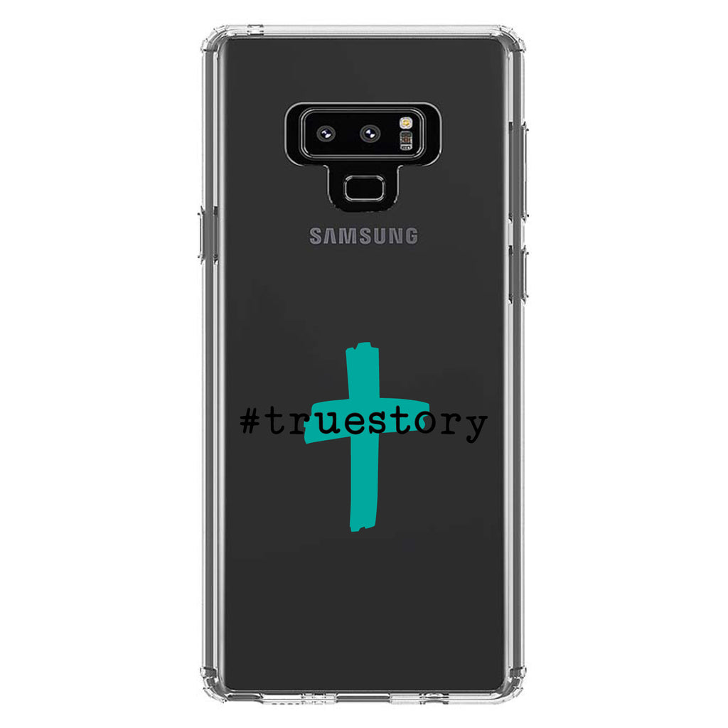 #truestory, Cross, Christian, Teal Clear Shockproof iPhone Case, view 11