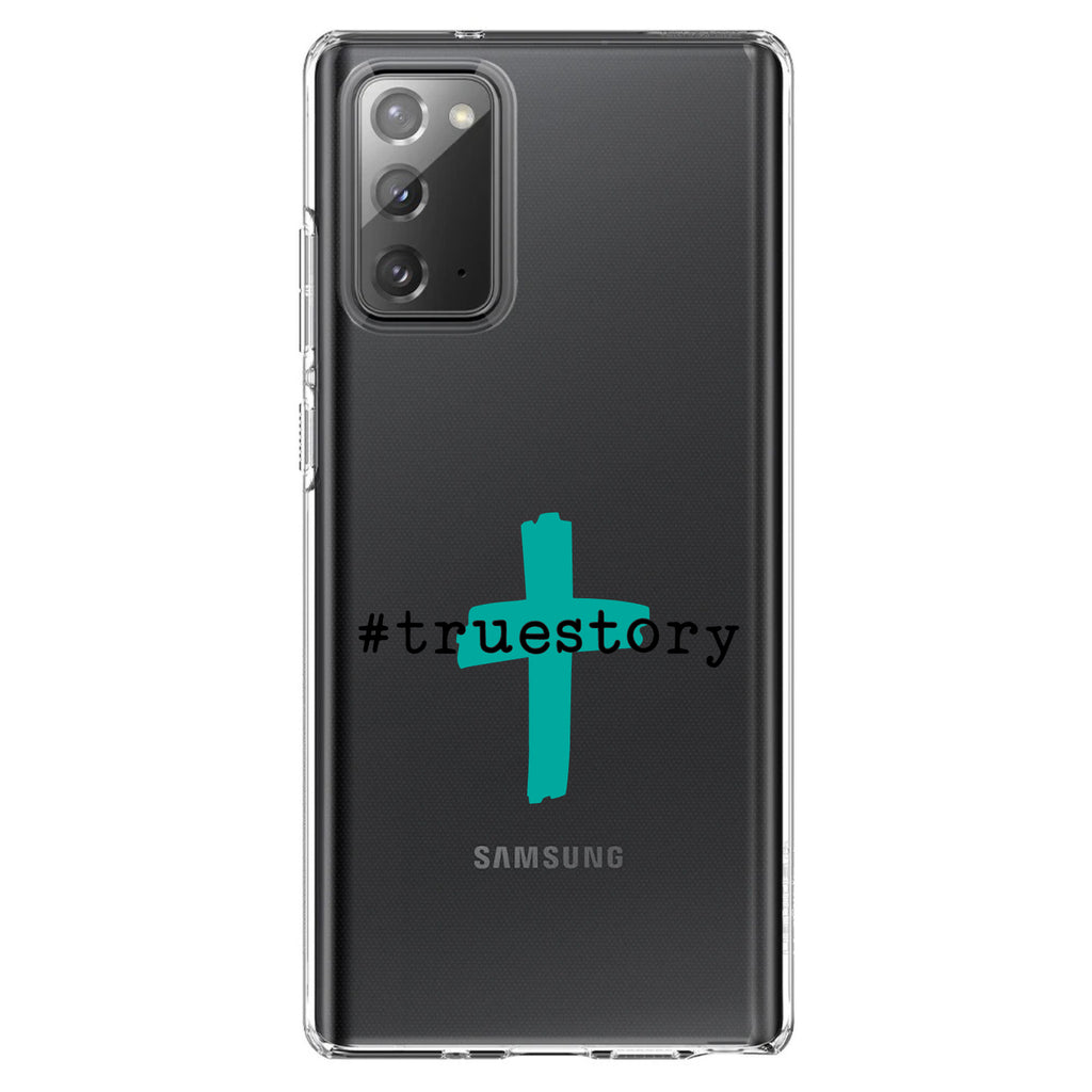 #truestory, Cross, Christian, Teal Clear Shockproof iPhone Case, view 8
