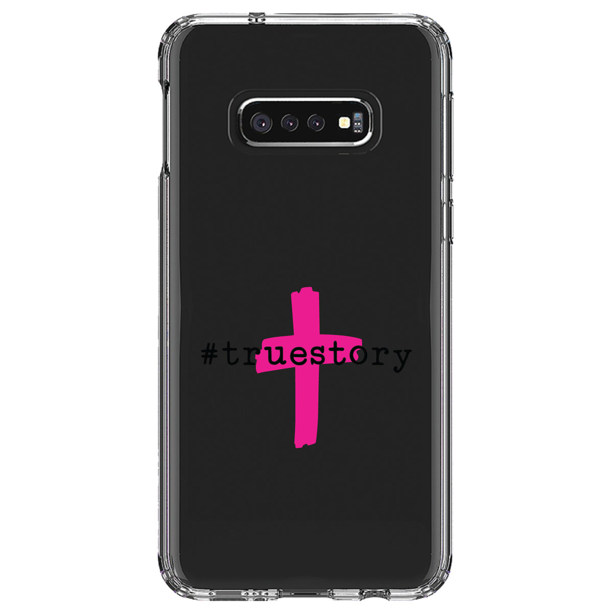 #truestory, Cross, Christian, Hot Pink Clear Shockproof iPhone Case, view 18