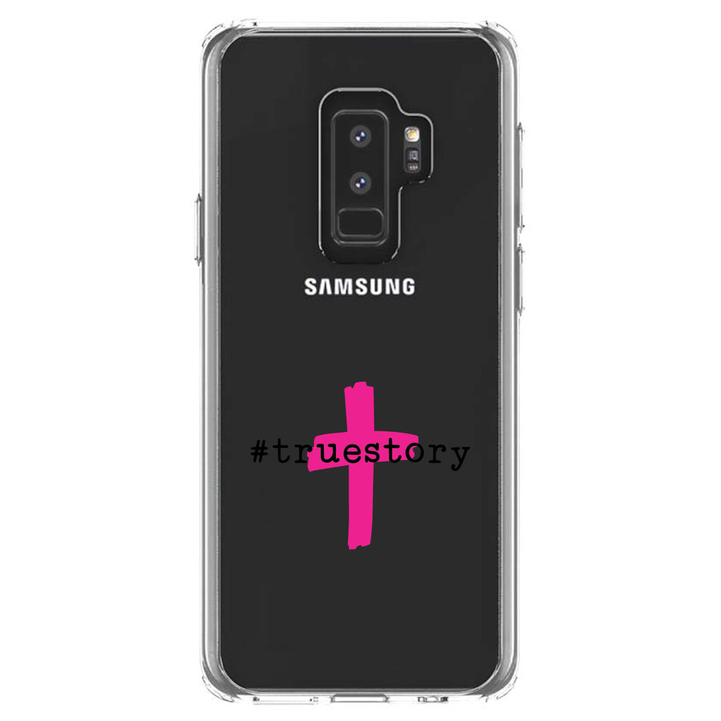 #truestory, Cross, Christian, Hot Pink Clear Shockproof iPhone Case, view 20
