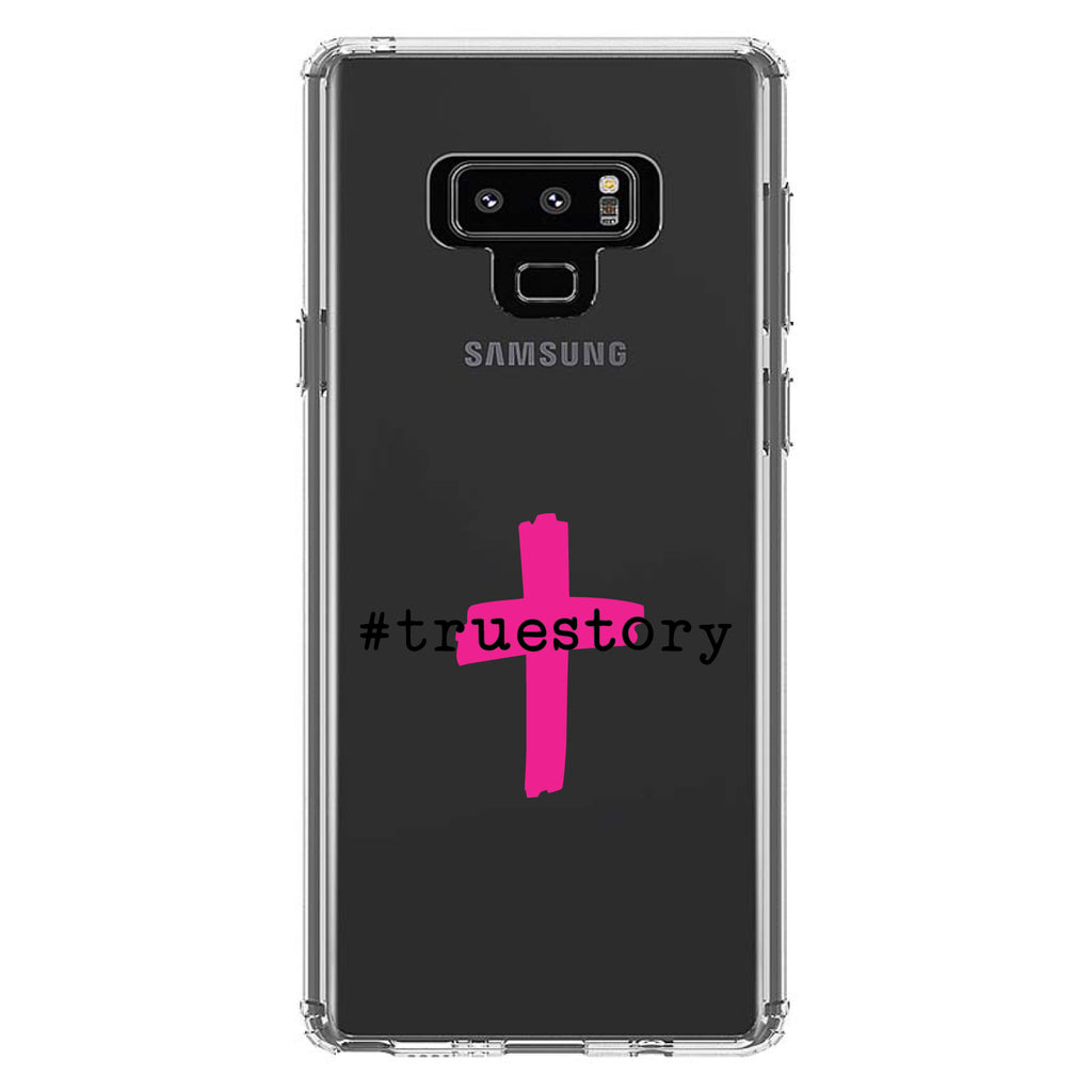 #truestory, Cross, Christian, Hot Pink Clear Shockproof iPhone Case, view 11