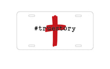 DistinctInk Custom Aluminum Decorative Vanity Front License Plate - #truestory - Cross - Christian - Red