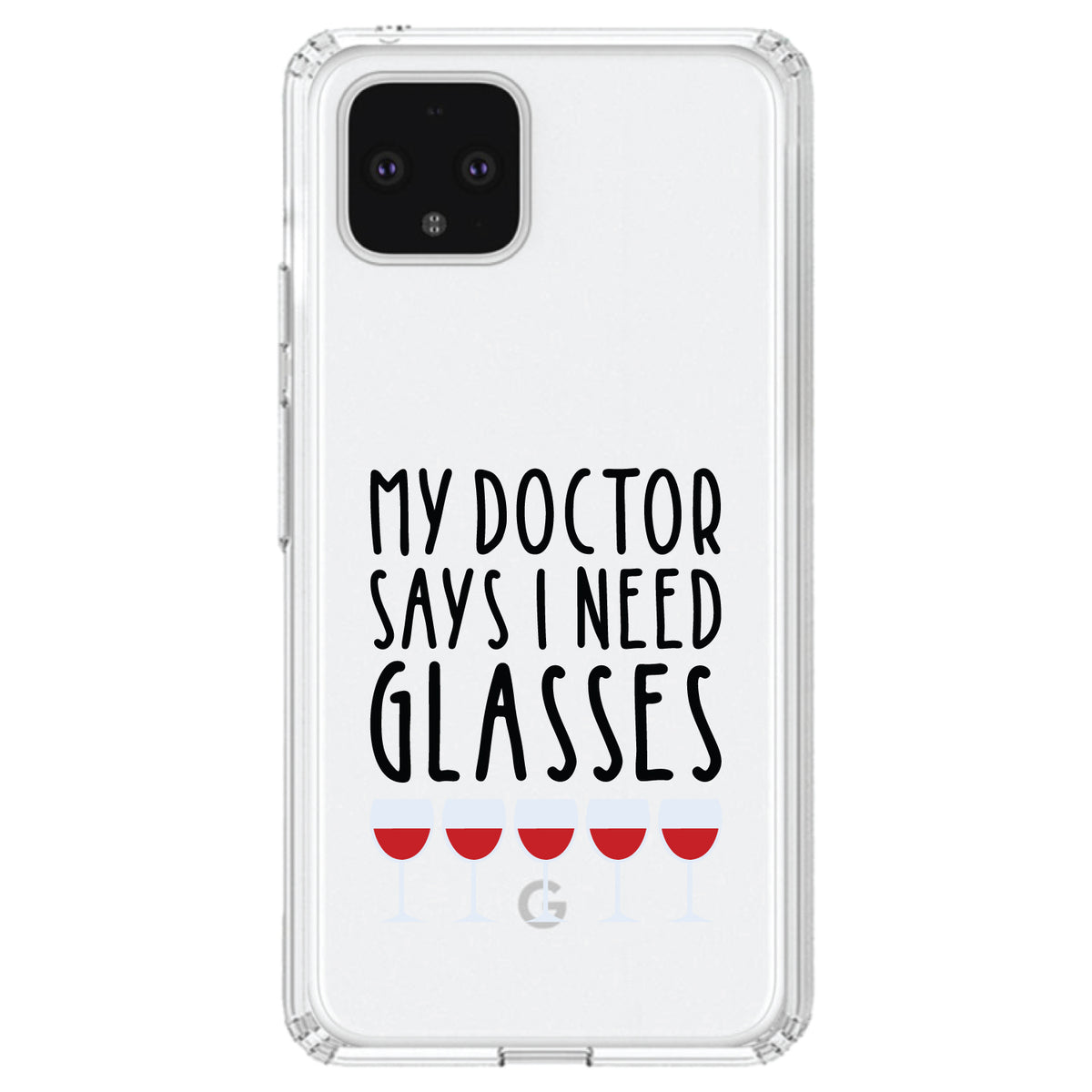 My Doctors Says I Need Glasses, Wine Clear Shockproof iPhone Case, view 23