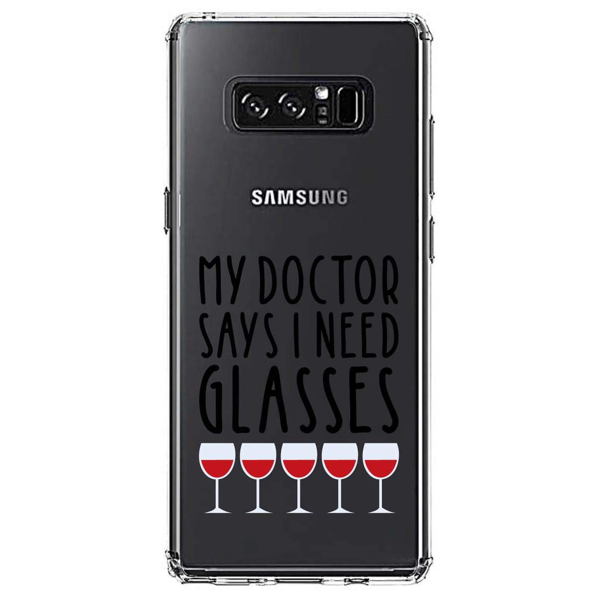 My Doctors Says I Need Glasses, Wine Clear Shockproof iPhone Case, view 12