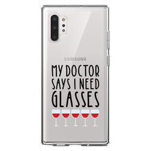 DistinctInk® Clear Shockproof Hybrid Case for Apple iPhone / Samsung Galaxy / Google Pixel - My Doctors Says I Need Glasses - Wine